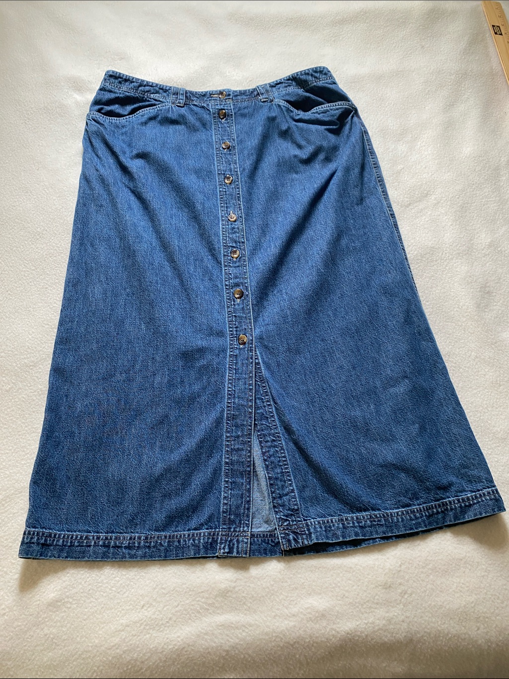 Jones Sport Maxi Button Up Denim Skirt Size 16 18 Vintage